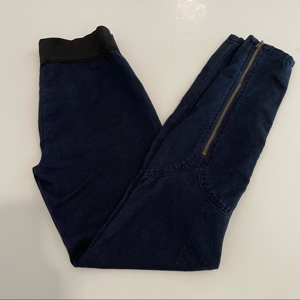 Arden B Back Zip Denim Leggings